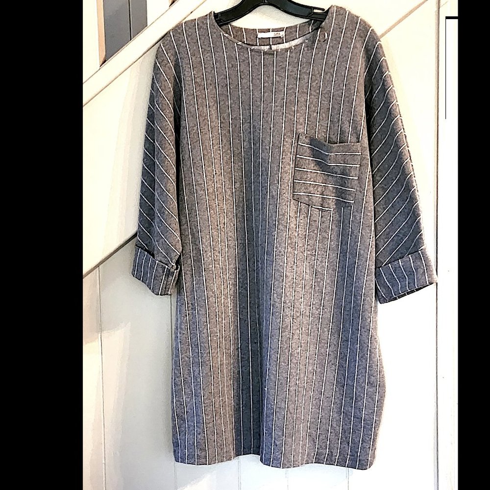 Zara Pinstripe Dress, Size 8, New No Tags, Made in Portugal